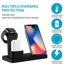 Q12 3 in 1 Quick Wireless Charger for iPhone, Apple Watch, AirPods and other Android Smart Phones(Black)