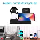 Q12 3 in 1 Quick Wireless Charger for iPhone, Apple Watch, AirPods and other Android Smart Phones(Black)