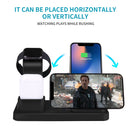 Q12 3 in 1 Quick Wireless Charger for iPhone, Apple Watch, AirPods and other Android Smart Phones(Black)