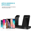 Q12 3 in 1 Quick Wireless Charger for iPhone, Apple Watch, AirPods and other Android Smart Phones(Black)