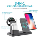 Q12 3 in 1 Quick Wireless Charger for iPhone, Apple Watch, AirPods and other Android Smart Phones(Grey)