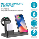 Q12 3 in 1 Quick Wireless Charger for iPhone, Apple Watch, AirPods and other Android Smart Phones(Grey)
