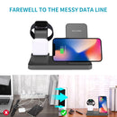 Q12 3 in 1 Quick Wireless Charger for iPhone, Apple Watch, AirPods and other Android Smart Phones(Grey)