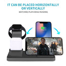 Q12 3 in 1 Quick Wireless Charger for iPhone, Apple Watch, AirPods and other Android Smart Phones(Grey)