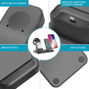 Q12 3 in 1 Quick Wireless Charger for iPhone, Apple Watch, AirPods and other Android Smart Phones(Grey)