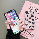 For iPhone X / XS Leopard Pattern Shockproof IMD Scrub Soft TPU Case (Black Yellow)