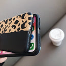 For iPhone X / XS Leopard Pattern Shockproof IMD Scrub Soft TPU Case (Black Yellow)
