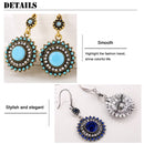 2 Pairs Ethnic Sun Flower Style Rhinestone Earrings Long Earbobs(Gold+Red)