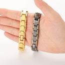 Men Detachable Titanium Steel Magnetic Therapy Bracelet Jewelry(Gold)