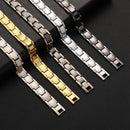 Men Detachable Titanium Steel Magnetic Therapy Bracelet Jewelry(Gold)