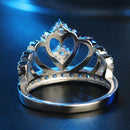 Princess Queen Crown-shaped Platinum Plated Zircon Ring, US Size: 9, Diameter: 18.9mm, Perimeter: 59.5mm(Silver)