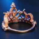 Princess Queen Crown-shaped Rose Gold Plated Zircon Ring, US Size: 5, Diameter: 15.7mm, Perimeter: 49.3mm(Rose Gold)