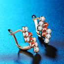 1 Pair Of 18 k Gold Irregular Geometrical Sterling Silver Crystal Stud Earring For Women, 21*9 mm(red)