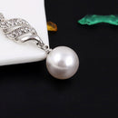 Set Jewelry (1 Pair Earrings and 1 PCS Necklace Included) Chic Pearl and Rhinestone Pendant Necklace and Earrings