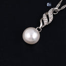 Set Jewelry (1 Pair Earrings and 1 PCS Necklace Included) Chic Pearl and Rhinestone Pendant Necklace and Earrings