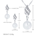 Set Jewelry (1 Pair Earrings and 1 PCS Necklace Included) Chic Pearl and Rhinestone Pendant Necklace and Earrings