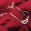 Simple Fashion Frosted Bead Personality Silver Plated Anklet(Silver)