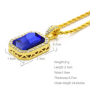 Hip Hop Mini Rhinestone Colorful Pendant Twist Necklace for Men(Gold and Blue)