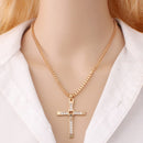 10 PCS Fashion Rhinestone Cross Pendant Encrypted Box Necklace