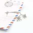 1 Pair Ladies Simple Fashion Flash Asymmetrical Star Snowflake Ear Clips(Silver)