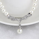 3 in 1 Bridal Accessories Lady Classic Fashion Bead Earring Necklace Jewelry Set