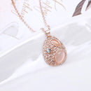 3 in 1 Women Fashion Beautiful Diamond-shape Droplet Type Necklace Earrings Jewelry Set