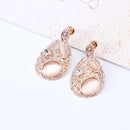 3 in 1 Women Fashion Beautiful Diamond-shape Droplet Type Necklace Earrings Jewelry Set