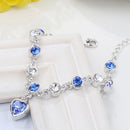Fashion 12 Constellation Crystal Bracelets Gold-plated Anti-allergy Bracelet Jewelry(Blue)