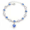 Fashion 12 Constellation Crystal Bracelets Gold-plated Anti-allergy Bracelet Jewelry(Blue)