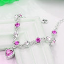 Fashion 12 Constellation Crystal Bracelets Gold-plated Anti-allergy Bracelet Jewelry(Magenta)