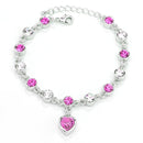 Fashion 12 Constellation Crystal Bracelets Gold-plated Anti-allergy Bracelet Jewelry(Magenta)
