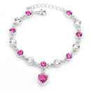 Fashion 12 Constellation Crystal Bracelets Gold-plated Anti-allergy Bracelet Jewelry (Purple Red)