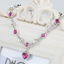 Fashion 12 Constellation Crystal Bracelets Gold-plated Anti-allergy Bracelet Jewelry (Purple Red)