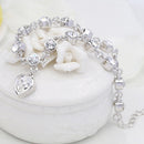 Fashion 12 Constellation Crystal Bracelets Gold-plated Anti-allergy Bracelet Jewelry(White)