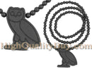 Fashion Black Owl Pendant Necklace Women Long Sweater Chain Ball Bead Chain