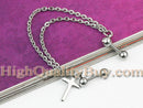 1x Fashion Dangle Cross Barbell Earring Chain Tassel-Ear Cuff Stud Piercing Hot