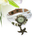 Fashion Leather Watch Bracelet Starfish Bracelet Women Watch Exquisite Compact