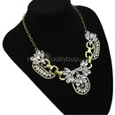 Fashion Jewelry Golden Crystal Pendant Necklace Golden Artificial Diamond