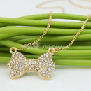 Bow-Tie Pendant Necklace Fine-Jewelry Diamond for Lady Women Fashion