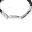1x316 L Stainless Steel Black Rubber Bracelet Wristband Bangle Men's Jewelry Hot