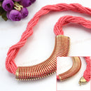 Multilayer Collar Necklace For Women Mini Beads Knit Chain Crystal Statement