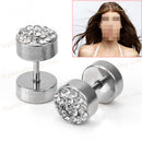 Men's Stainless Steel  Round Crystal Earring Men Woman Jewelly Ear Stud Gift
