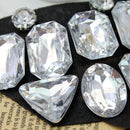 Fantastic Geometric Shiny Crystal Pendant Ribbon Chain Choker Collar Necklace