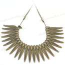 Retro Feather Leaf Bronze Plated Tassel Pendant Long Bib Necklace New