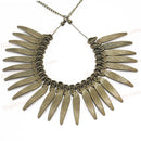 Retro Feather Leaf Bronze Plated Tassel Pendant Long Bib Necklace New