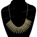 Jewelry Sweater Chain Classic Retro Brass Wing Statement Chain Collar Necklace