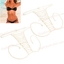 2x Tassel Fringe Golden Necklace Body Chain Bikini Swimsuit Bathing Jewelry