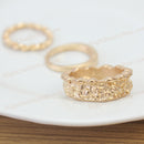 3pcs Crystal Twist Wave Flower Wedding Ring Midi Knuckle Rings for Fingers Toes