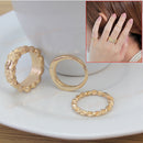 3pcs Crystal Twist Wave Flower Wedding Ring Midi Knuckle Rings for Fingers Toes