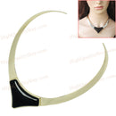 Necklace Fashion Open Torques Choker Collar Cuff Golden Color with Black Pendant